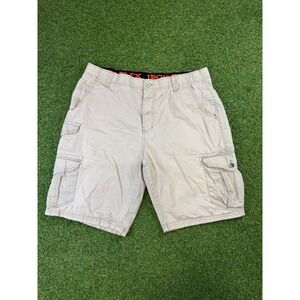 Iron Flex Mens Khaki Tan Cargo Shorts Size 36 Cotton Blend Casual Outdoor